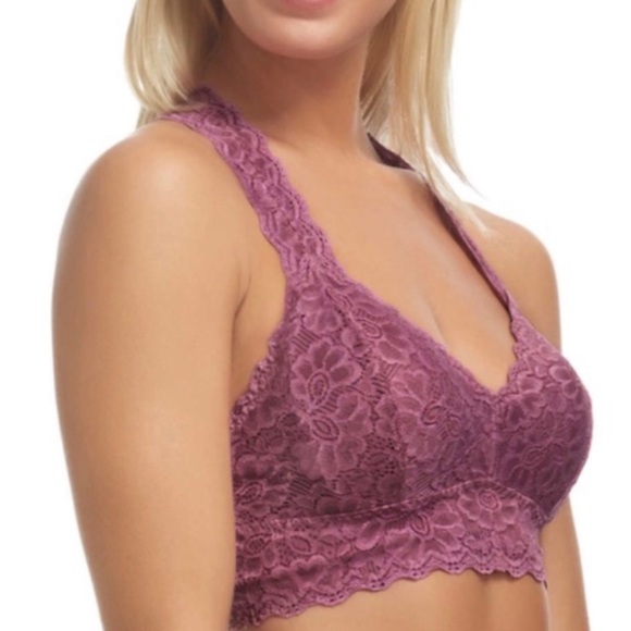 New Color! Designer Felina Lace Racerback Bralette - Picture 2 of 4